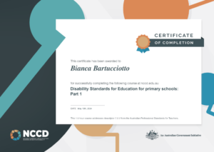 Certificate of Completion for the Essential Lessons